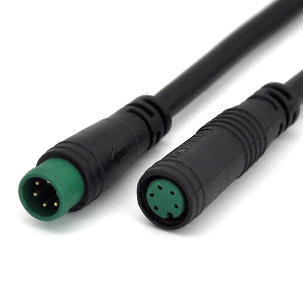 2Pin/3Pin/4Pin/5Pin/6Pin Waterproof Connector Female to Male DIY Ebike Extension Cable