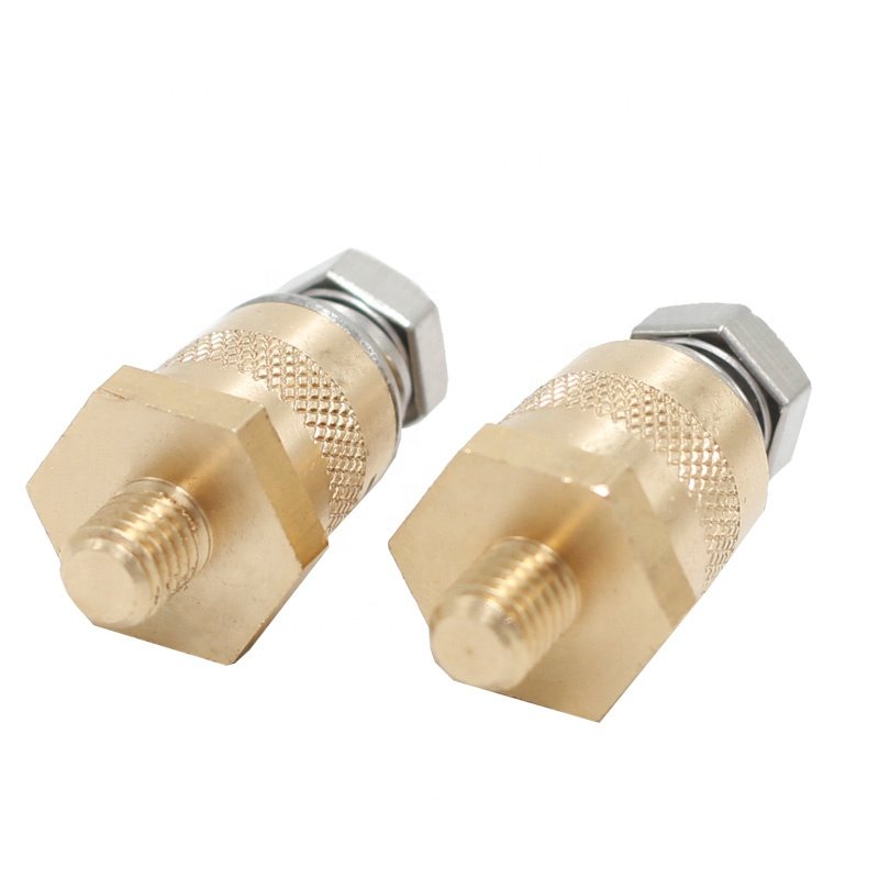 M8 8mm Car Battery Terminal Connectors Post Thread Durable Brass Battery Charging Poles Extender Adapter Power Connections