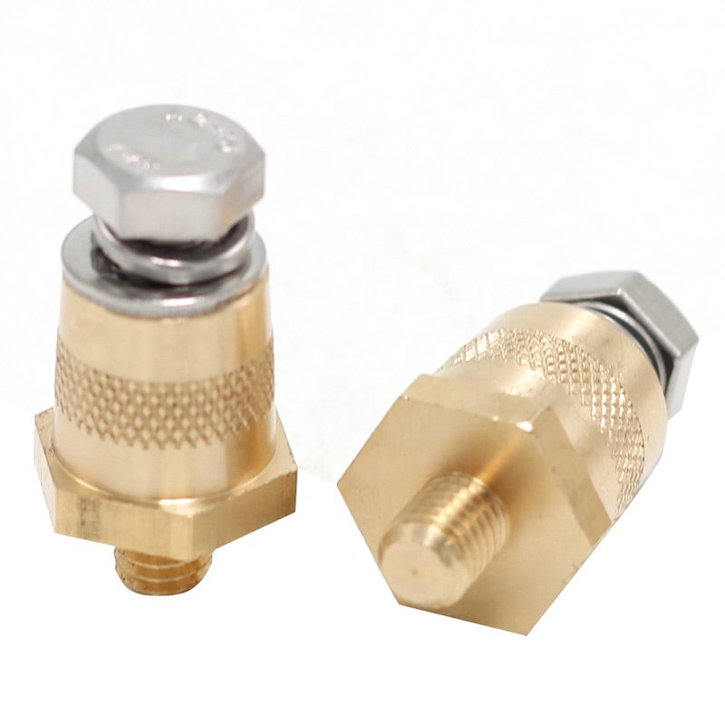 M8 8mm Car Battery Terminal Connectors Post Thread Durable Brass Battery Charging Poles Extender Adapter Power Connections