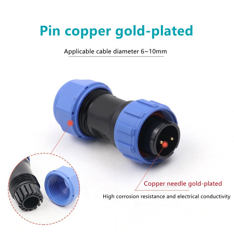 Industrial Electrical Plastic IP68 SP17 Plug Sockets 2/3/4/5/7/9/10 Pin Marine Waterproof Connector for Power Connection