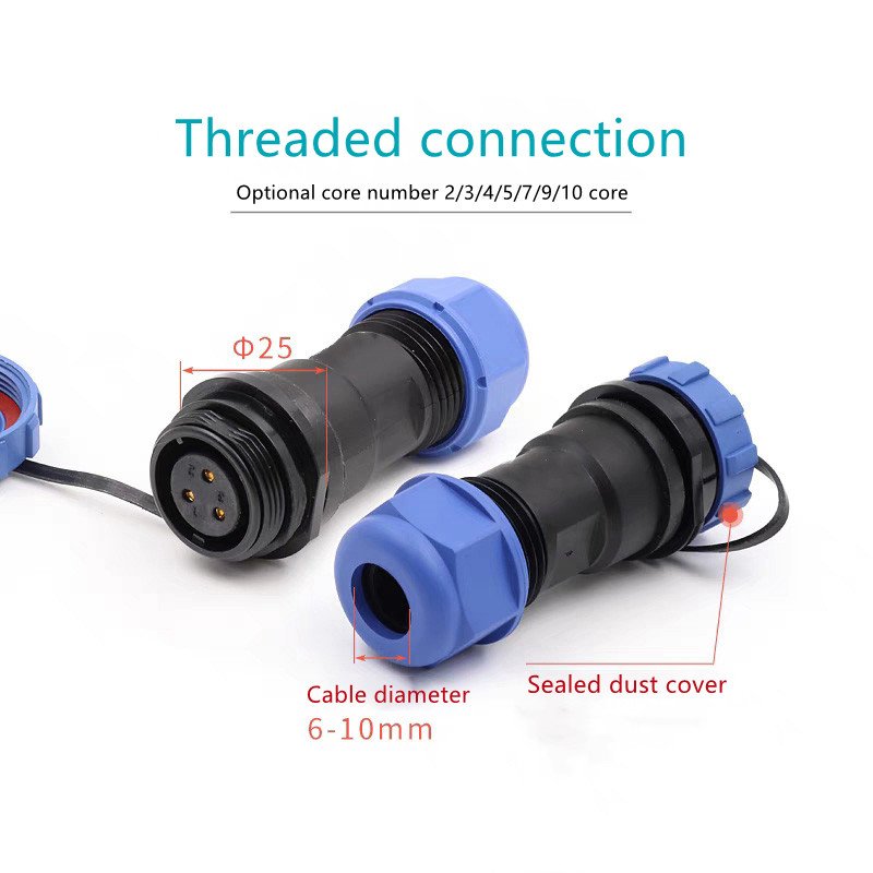 Industrial Electrical Plastic IP68 SP17 Plug Sockets 2/3/4/5/7/9/10 Pin Marine Waterproof Connector for Power Connection
