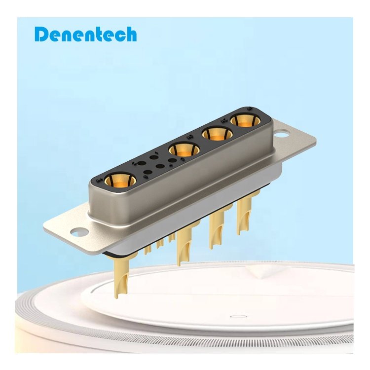 Denentech d-sub connector waterproof Contact 9W4 Female solder type high current d-sub connector