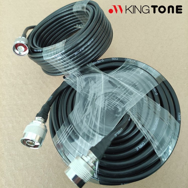 5m/10m/15m N Male to Male Connector RF Feeder Cable 50 Ohm 5D-FB Low Loss Coaxial Cable for Signal Booster, Antenna