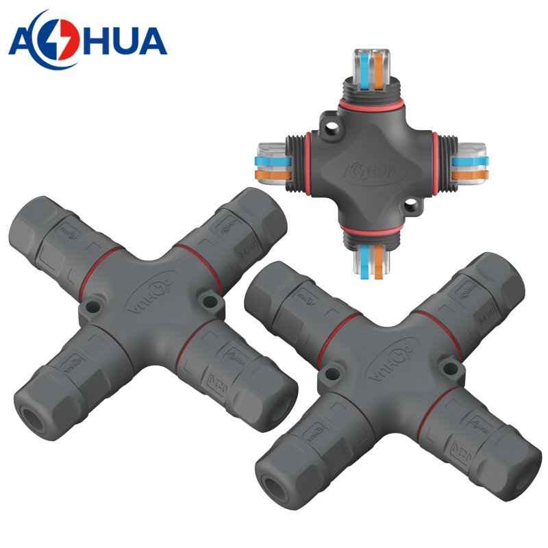 M20 4 Way X Type 2 Pin 25A 1.5 2.5 Mm Power Wire Connection Waterproof Connector Push Wire