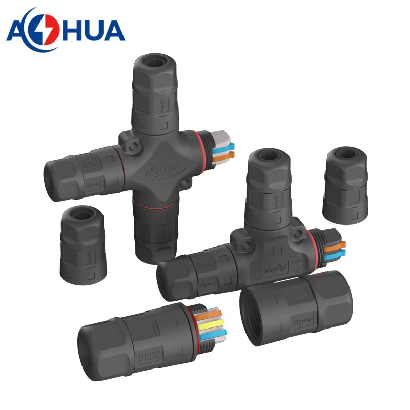 M20 4 Way X Type 2 Pin 25A 1.5 2.5 Mm Power Wire Connection Waterproof Connector Push Wire