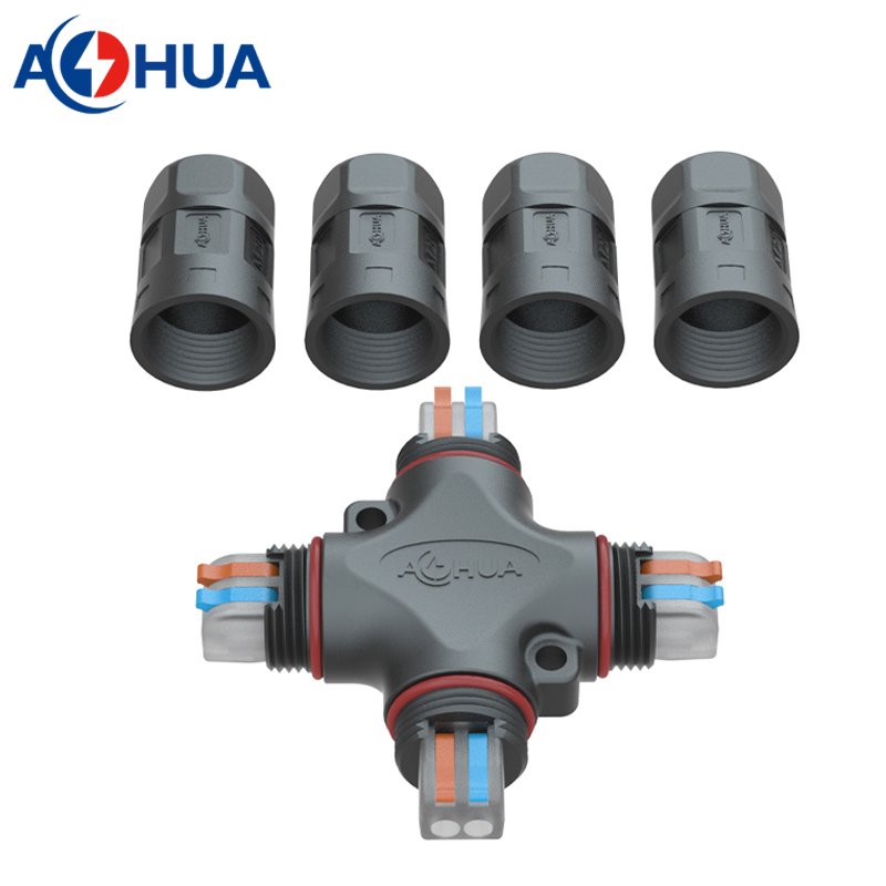 M20 4 Way X Type 2 Pin 25A 1.5 2.5 Mm Power Wire Connection Waterproof Connector Push Wire