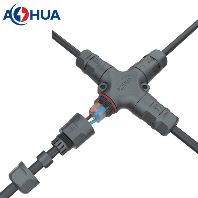 M20 4 Way X Type 2 Pin 25A 1.5 2.5 Mm Power Wire Connection Waterproof Connector Push Wire