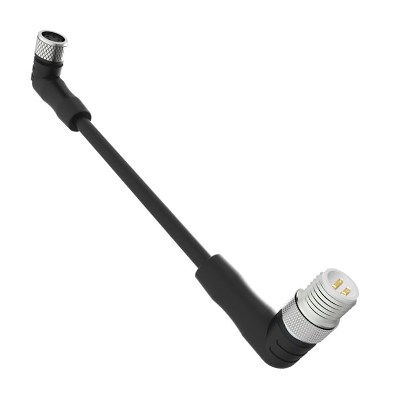 Molded M8 Connector 3pin Male 90 Degree Assembly Type Screw Crimp Shielded/unshielded Pvc/pur Cable 1m/2m/5m