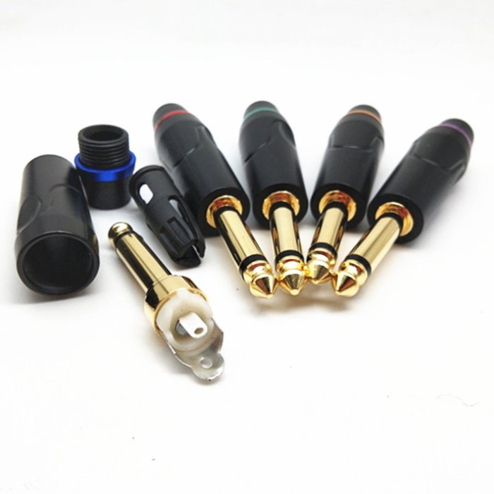 New Design Gold plated 6.35mm Mono TS Jack Plug Solder Type Connector