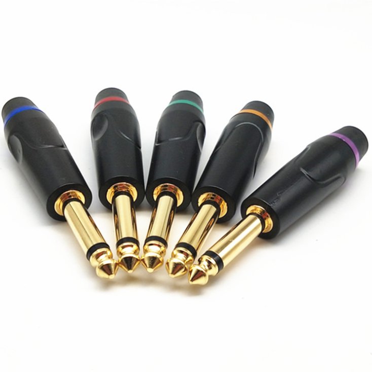New Design Gold plated 6.35mm Mono TS Jack Plug Solder Type Connector