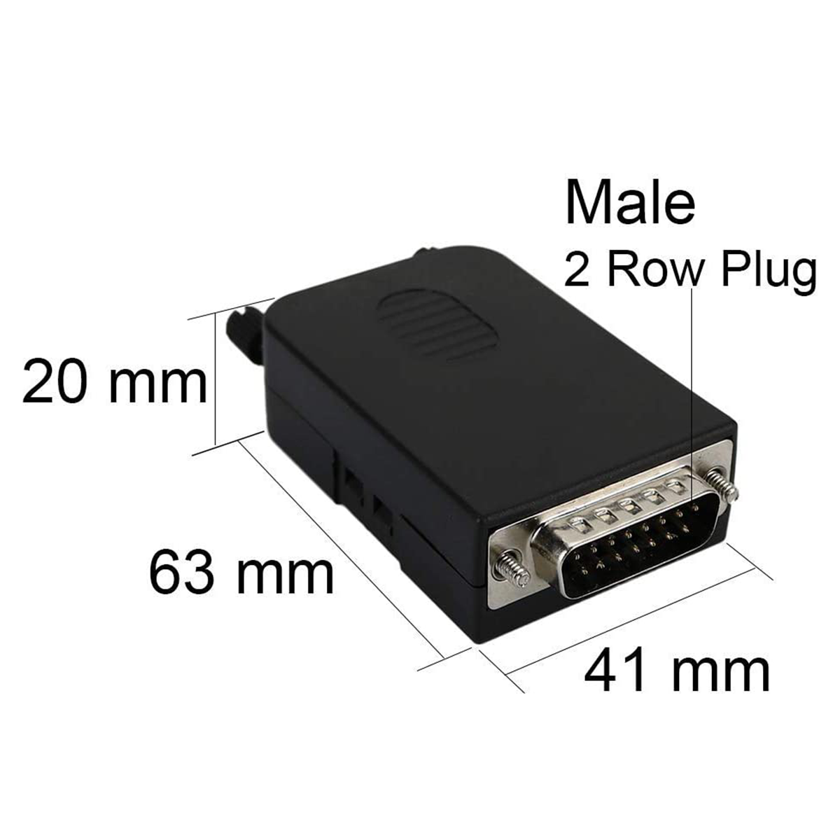 D-SUB DB15 Male 15 Pin Jack Port to Terminal Breakout Board Connector, 2 Row Plug with Case