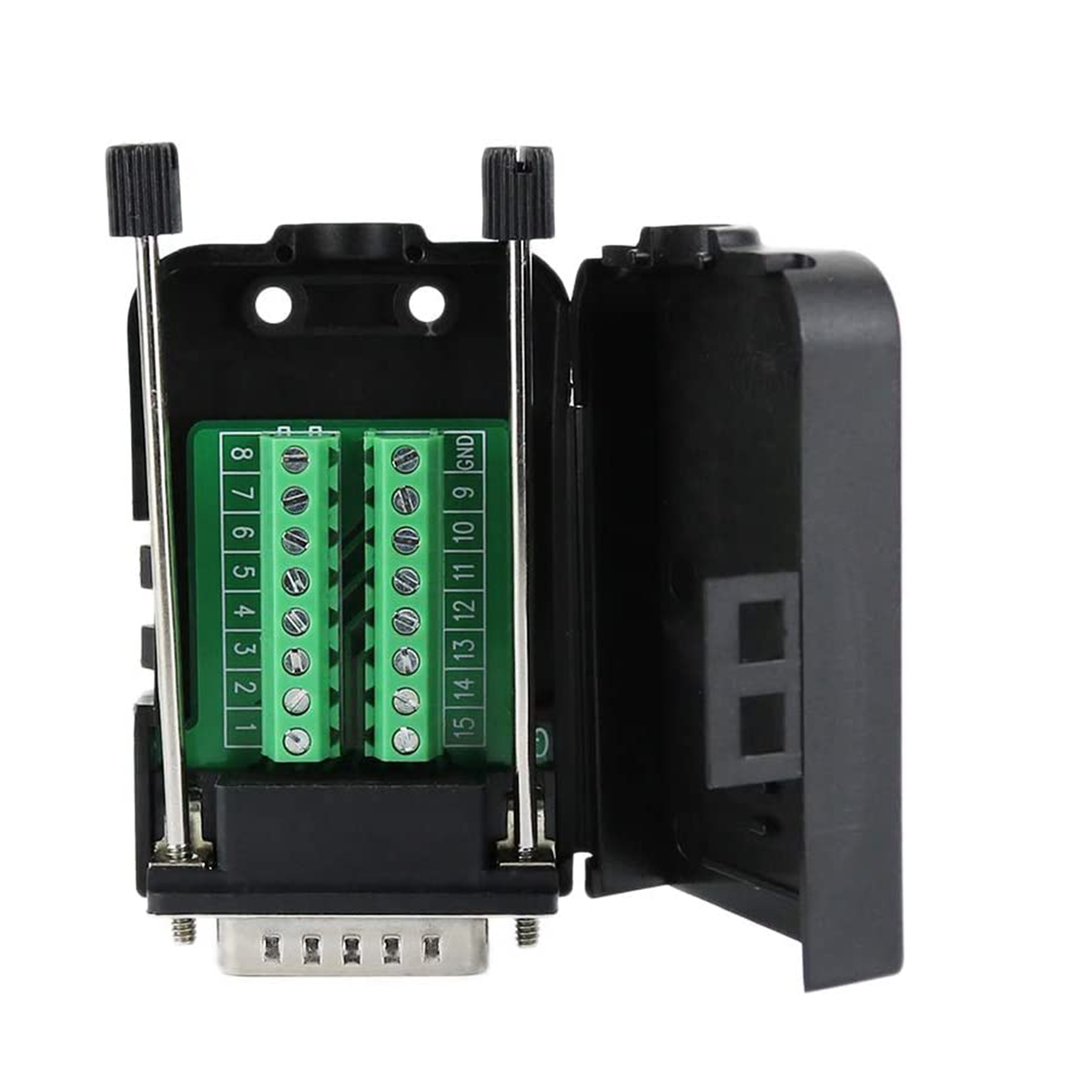 D-SUB DB15 Male 15 Pin Jack Port to Terminal Breakout Board Connector, 2 Row Plug with Case