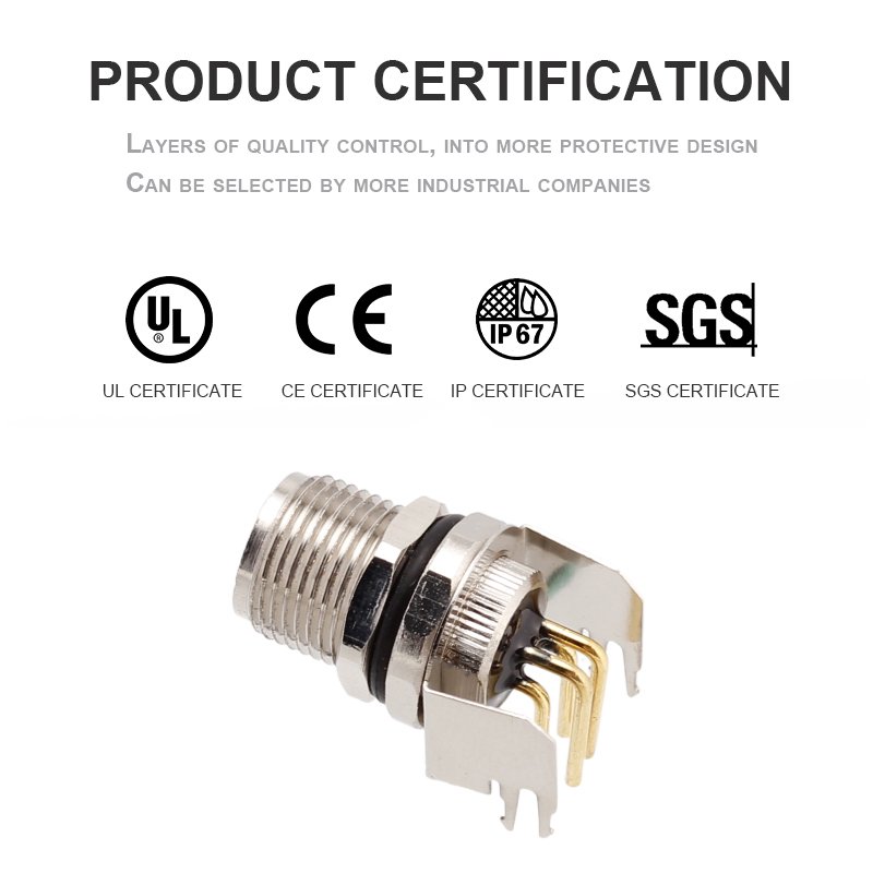 Best Selling M8 Front Fastened Angle Socket ALTW M8 IP67 Waterproof Front Fastened Socket M8 Male Sensor Connector for Devicenet