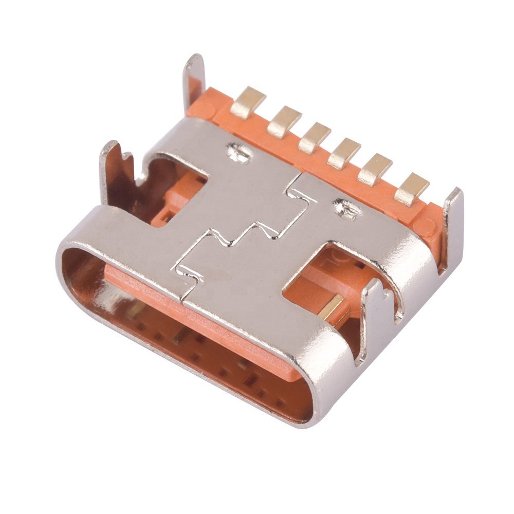 USB C Connector 6Pin Female Multicolor Type C Connector