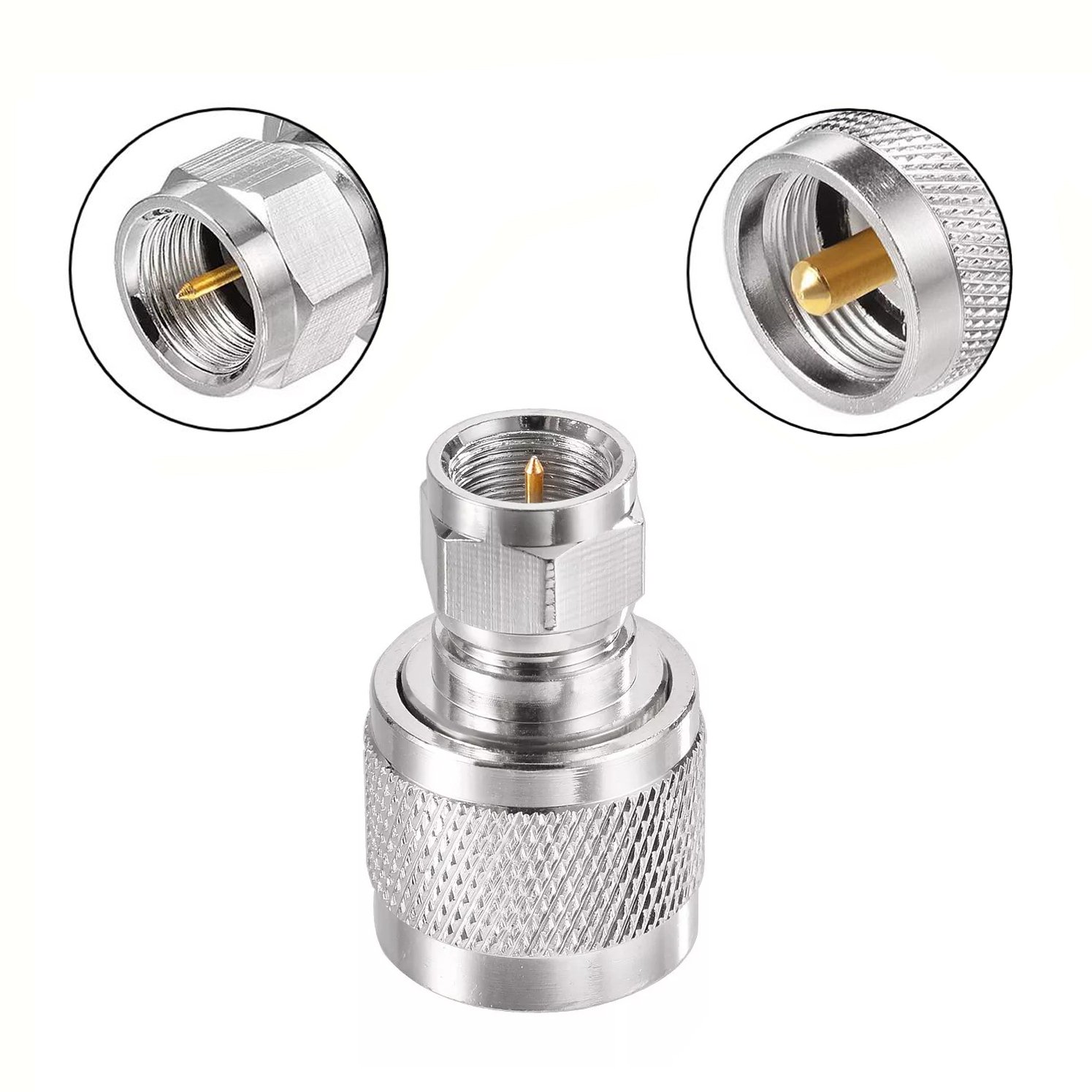 F to PL-259 UHF Male RF Coaxial Adapter Connector for Amateur Radio TV Antenna Wireless LAN Devices