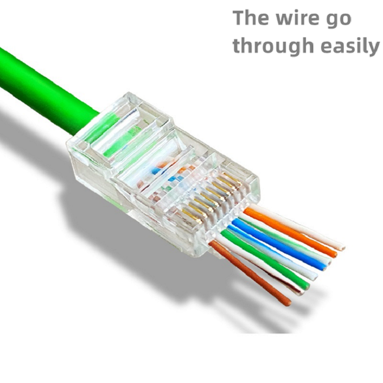 Professional Factory Network Crystal Head RJ45 UTP 8P8C Pass Through EZ connector EZ CAT6 Connectors for Network