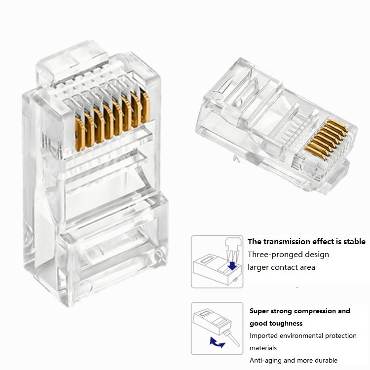 Professional Factory Network Crystal Head RJ45 UTP 8P8C Pass Through EZ connector EZ CAT6 Connectors for Network