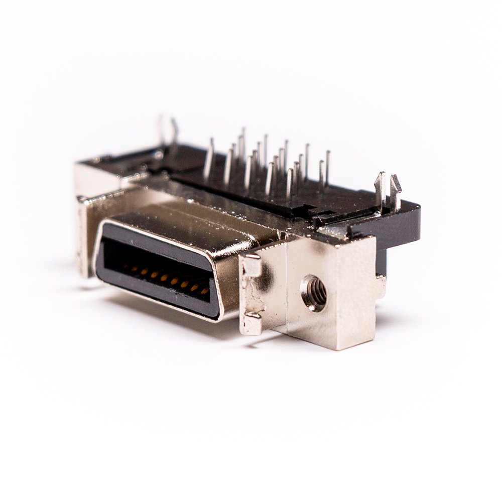 Right Angle Screw Lock SCSI HPCN Female Connector 36Pins for PCB Mount 68 50 20 Pin 20Pin Male Connecter