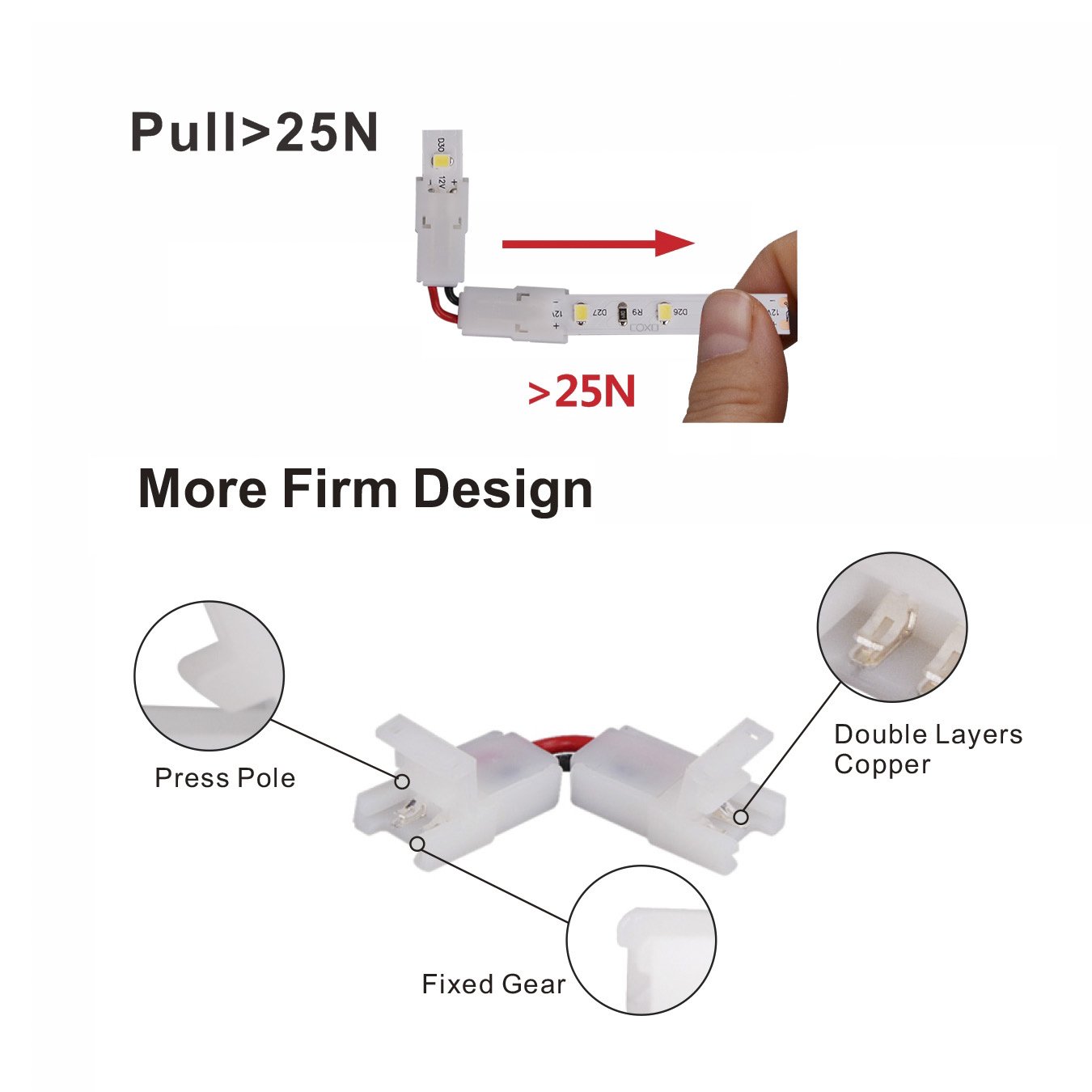 8mm wide connector 2 pin wire connector terminal 2pin 90 degree led strip power injector connector