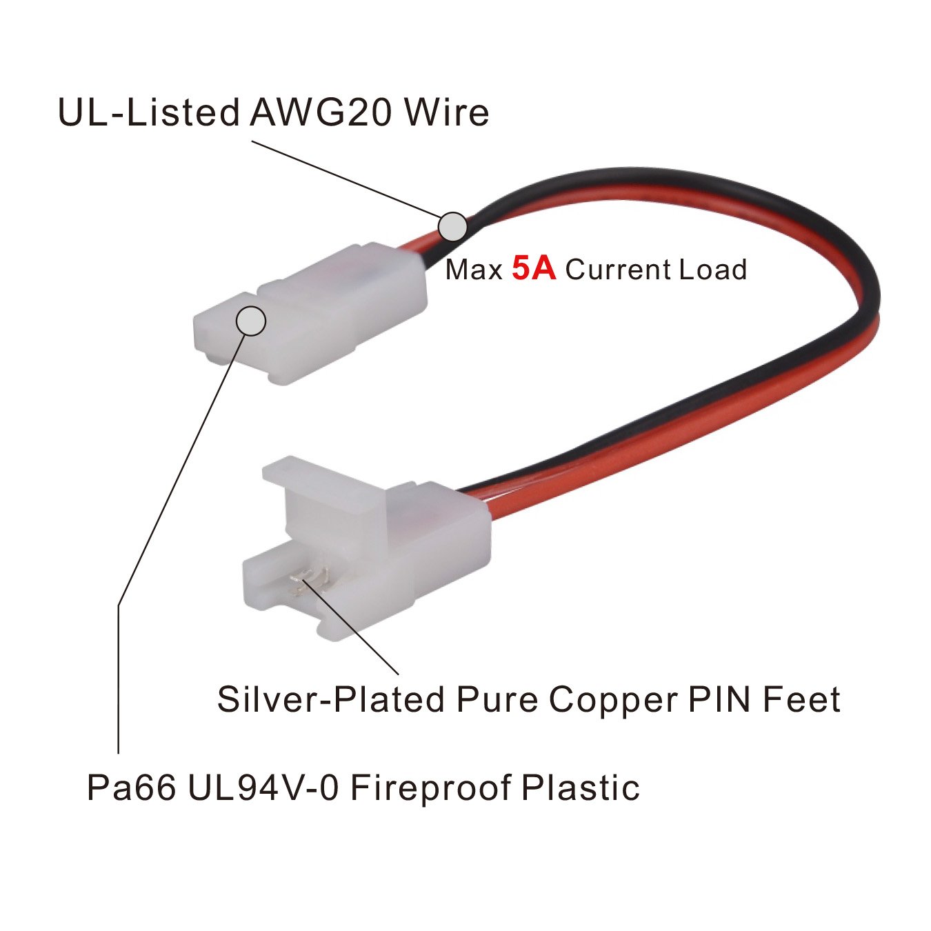 8mm wide connector 2 pin wire connector terminal 2pin 90 degree led strip power injector connector