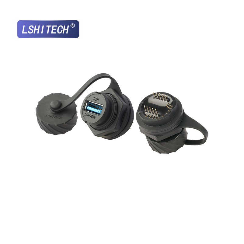 Lshitech USB 3.0 Direct Female Base Connectors Dash Mount for Car Truck Boat Motorcycle