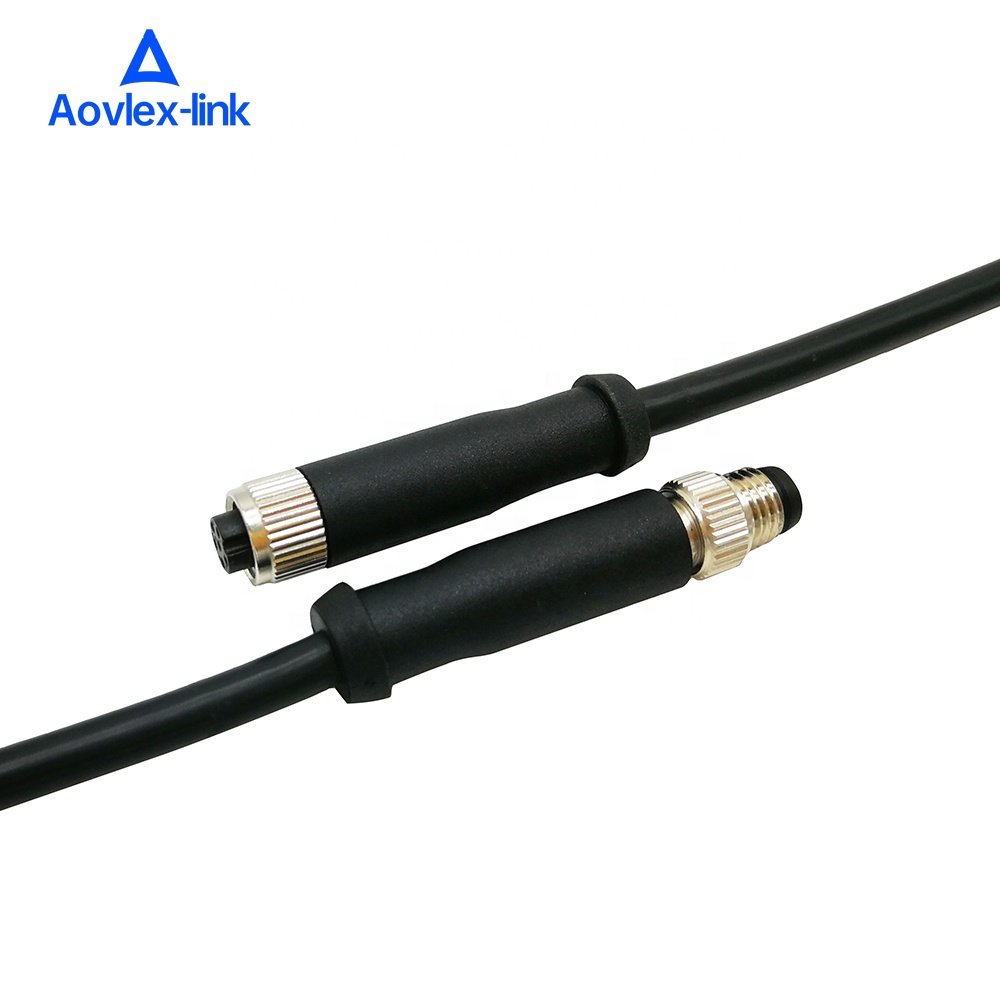 M8 Plastic connector 4Pin male female customized molded cable circular connector IP67 waterproof M8 cable