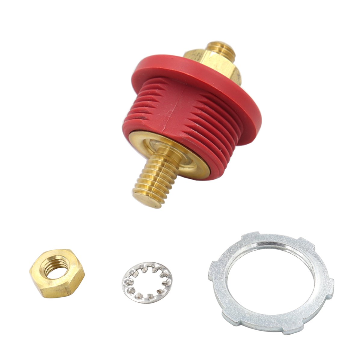 Car Thru Panel Battery Terminal Connector 3/8'' Studs Red & Black Pair M10 250A Battery Charger Post