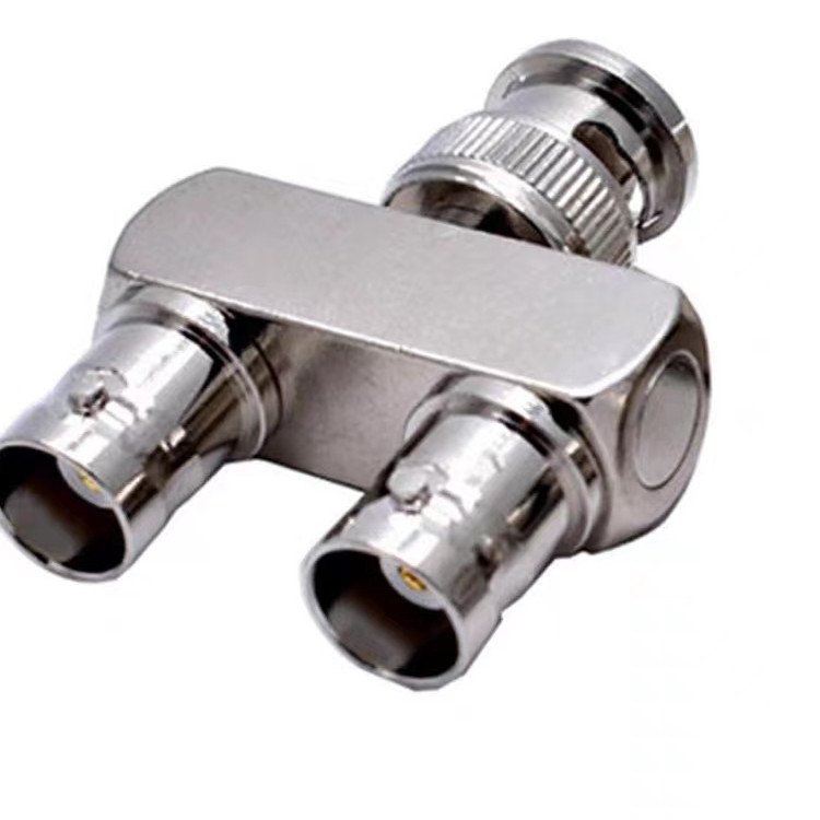 Factory wholesale all-copper BNC connector T-type male connector BNC distributor 1 in 2 out for cctv monitoring accessories