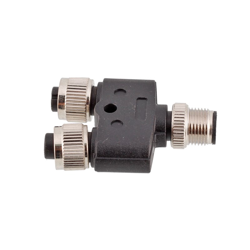 M12 Y type adapter male to 2 female splitter connector