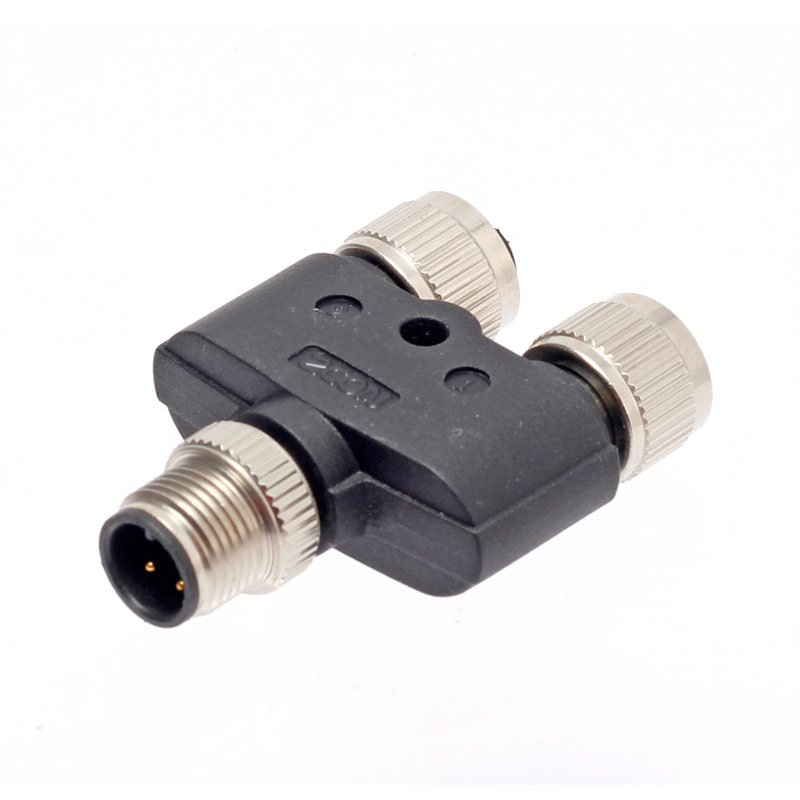 M12 Y type adapter male to 2 female splitter connector