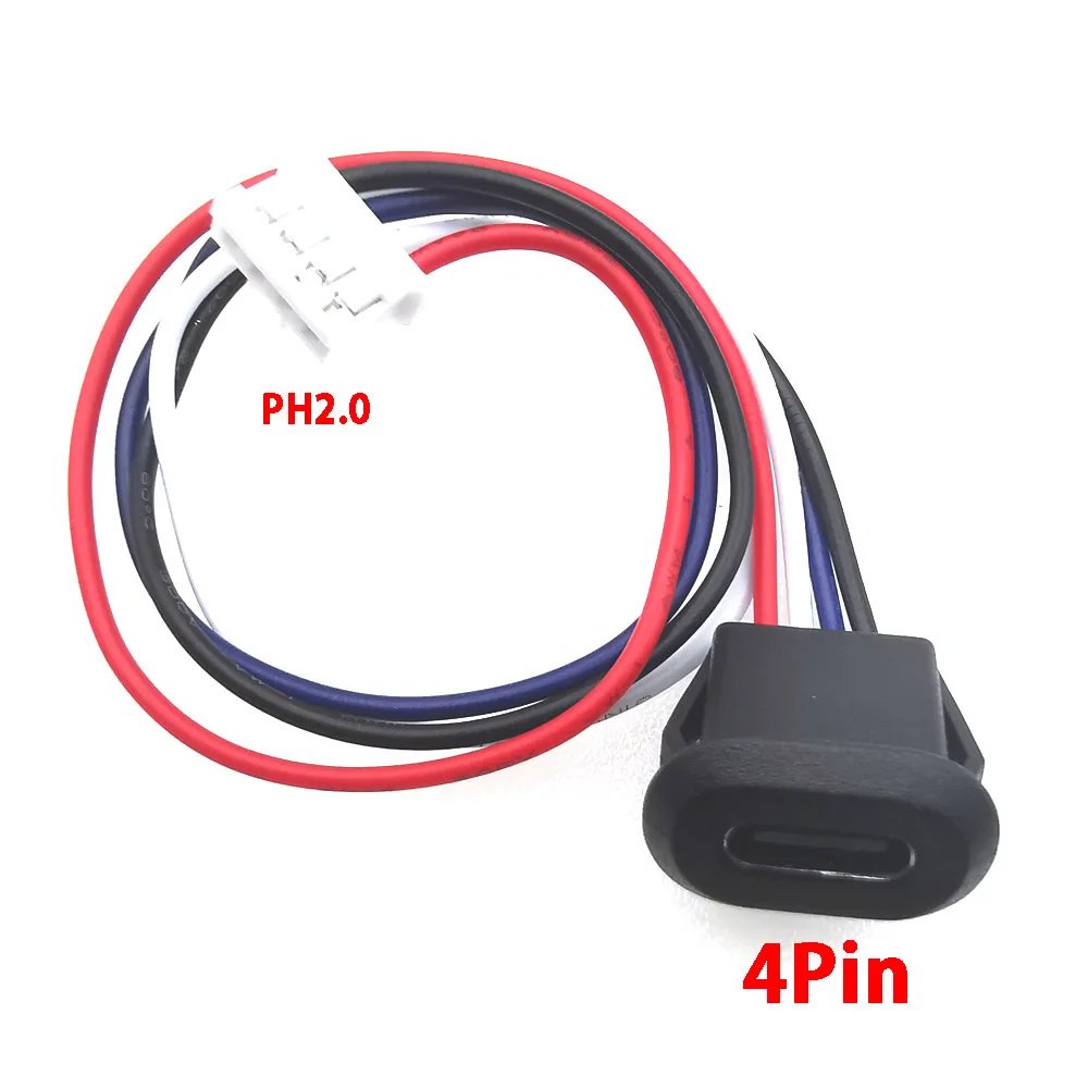 2P/4P/6P USB Type C Connector Jack Female Type-C With card buckle 3A High Current Fast Charging Jack Port Charger Plug Socket