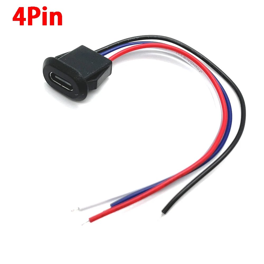 2P/4P/6P USB Type C Connector Jack Female Type-C With card buckle 3A High Current Fast Charging Jack Port Charger Plug Socket