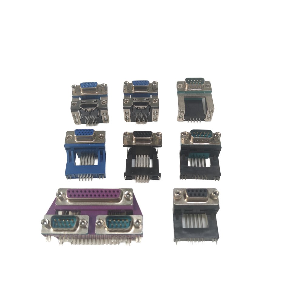 D-sub double-layer connector elevated suspended elevated half metal plug-in board 9pin 15pin female male connector