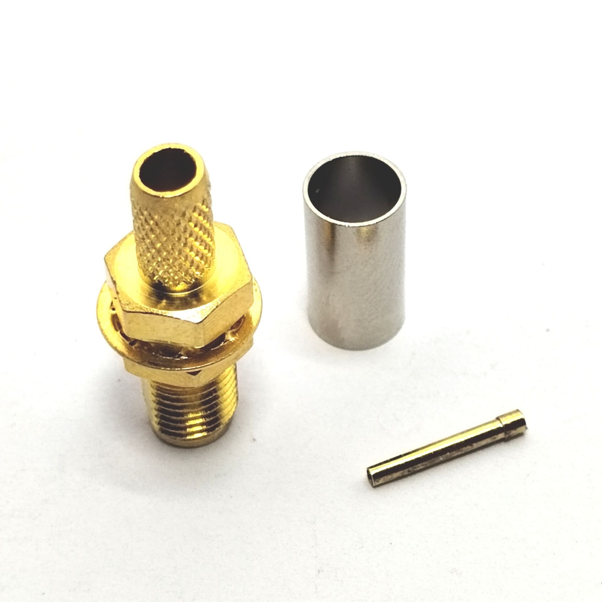 Factory supply SMA Gold plated sma female jack copper bulkhead lmr200 cable rf coaxial connector Converter connecteur