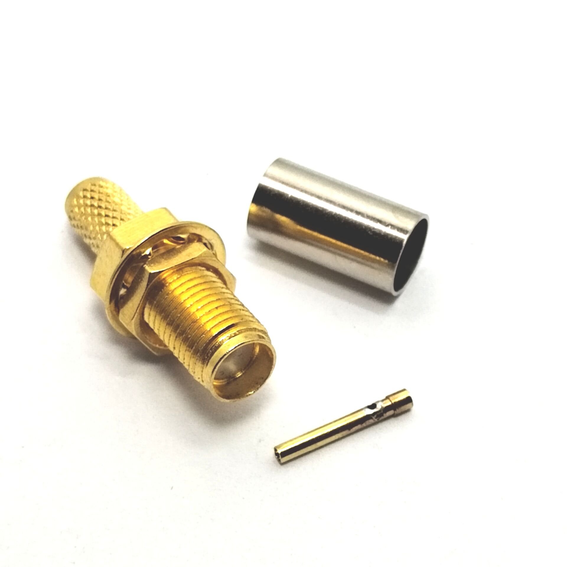 Factory supply SMA Gold plated sma female jack copper bulkhead lmr200 cable rf coaxial connector Converter connecteur
