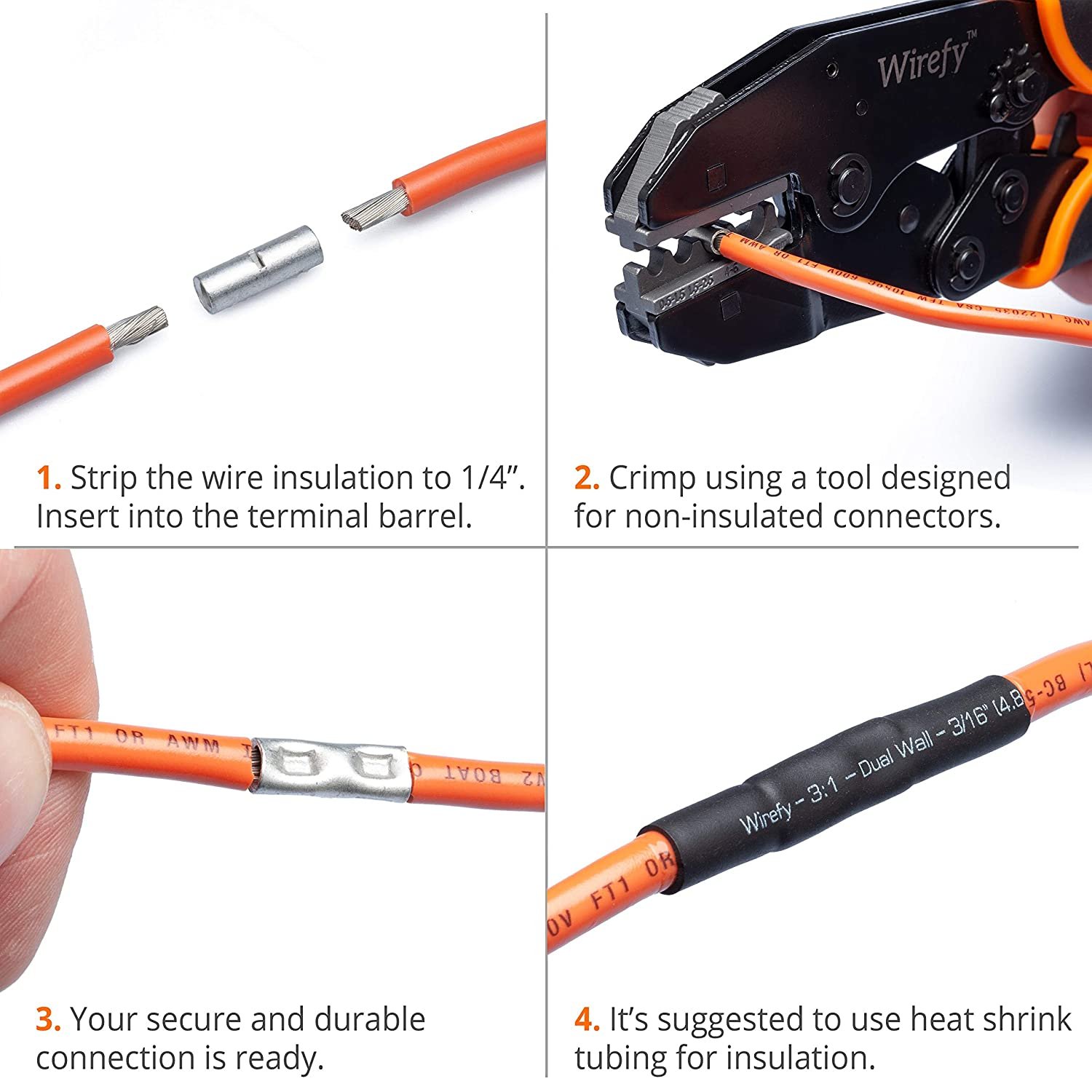 Factory Manufacturer 22-16/16-14 AWG Terminal Crimp Splice Uninsulated Copper Naked Butt Compact Connectors