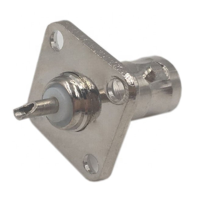 4 hole flange panel soldering RG58 RG59 RG6 BNC Chassis Mount RF coaxial connector