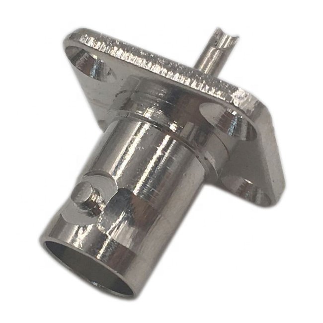 4 hole flange panel soldering RG58 RG59 RG6 BNC Chassis Mount RF coaxial connector