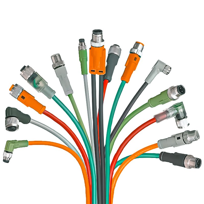 CE Approved Waterproof L Coding Molded Cable male 5 Pin Power Straight M12 Connector