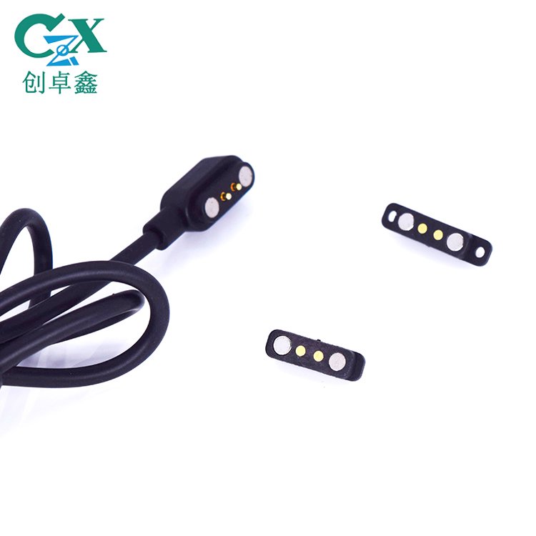 CZX 2Pins Pitch 2.8mm SMT 2 Pin Magnetic Connector cable ultra tiny size compact pin connector with magnet for smart glasses