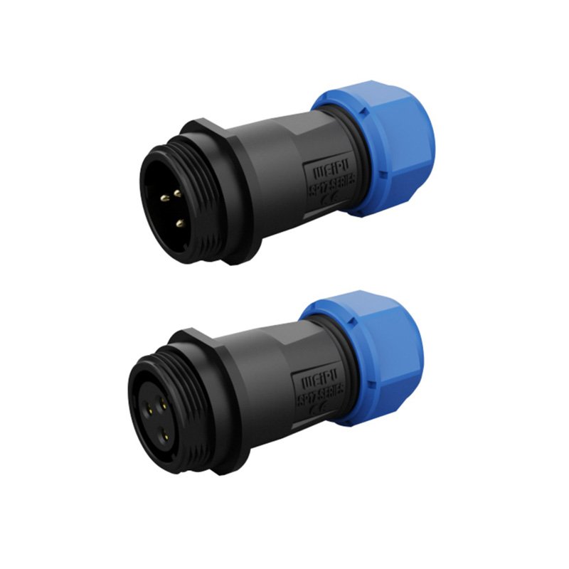OEM IP67 Waterproof SP17 Aviation SP Connector Plug Socket Brass Contact PC Housing 2P 3P 4P Adaptor for Power LED Gold Plated