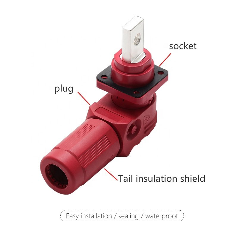 High voltage HV energy storage connector 60A-400A IP67 Plastic 60A 100A 120A 6mm-14mm Contact Plug HV connector