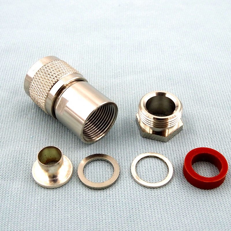 waterproof wire electrical N type rf coaxial Male plug Clamp Connector For LMR400 Cable