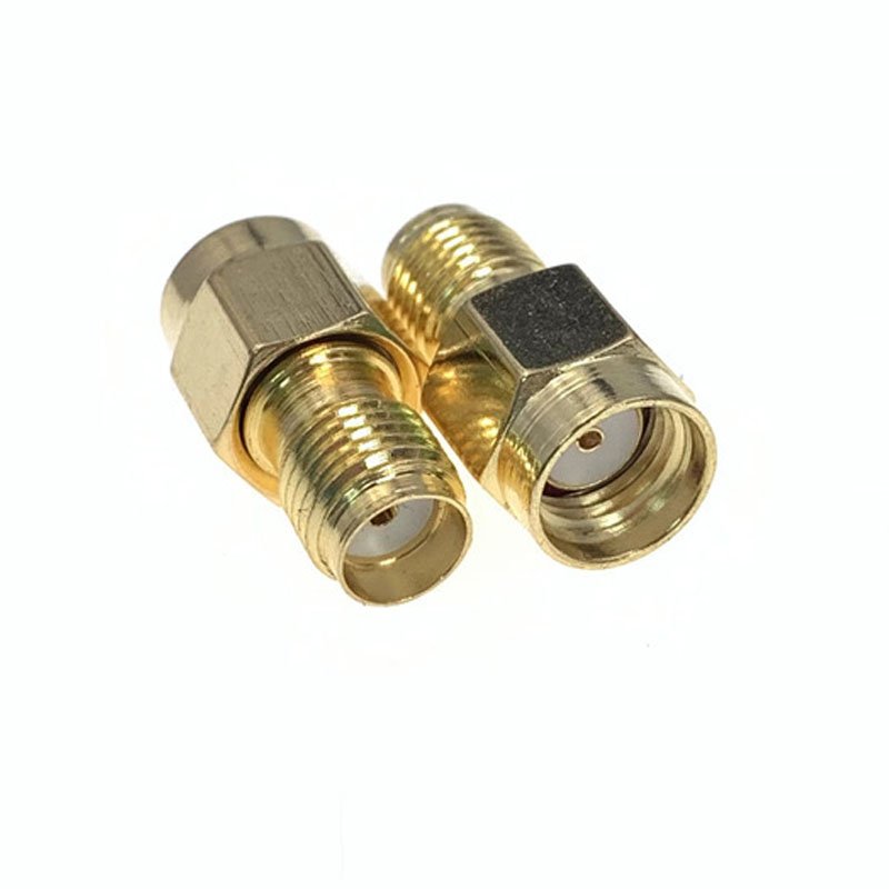 Golden antenna plug SMA female To RP SMA female adapter Straight SMA hole to hole connector