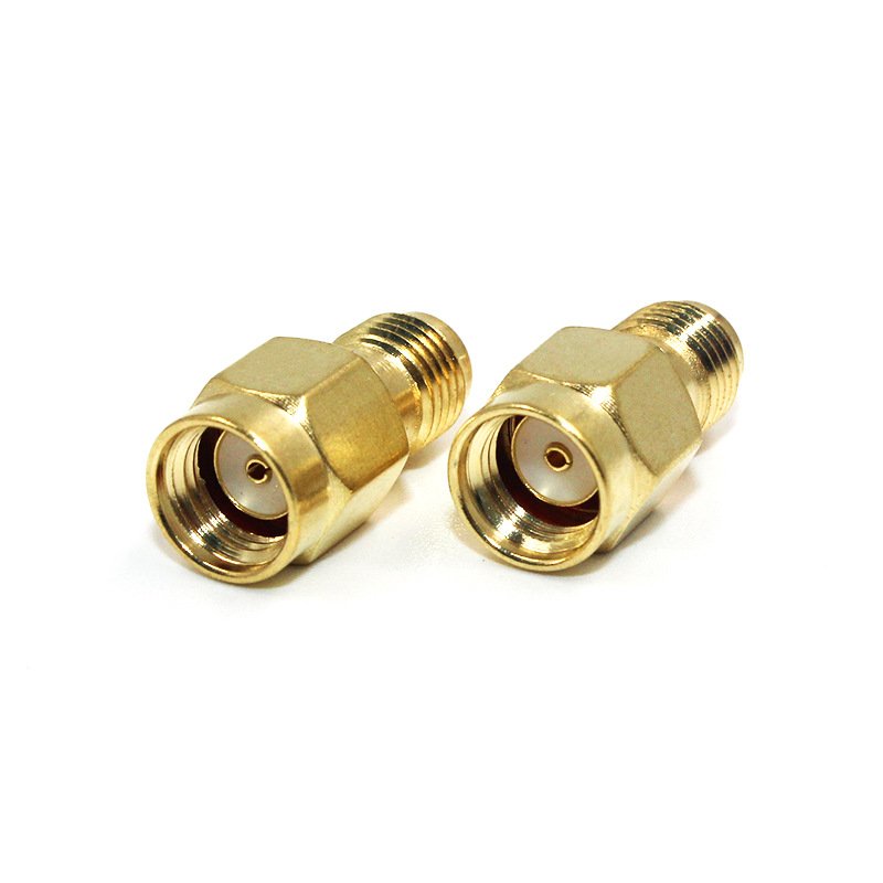 Golden antenna plug SMA female To RP SMA female adapter Straight SMA hole to hole connector