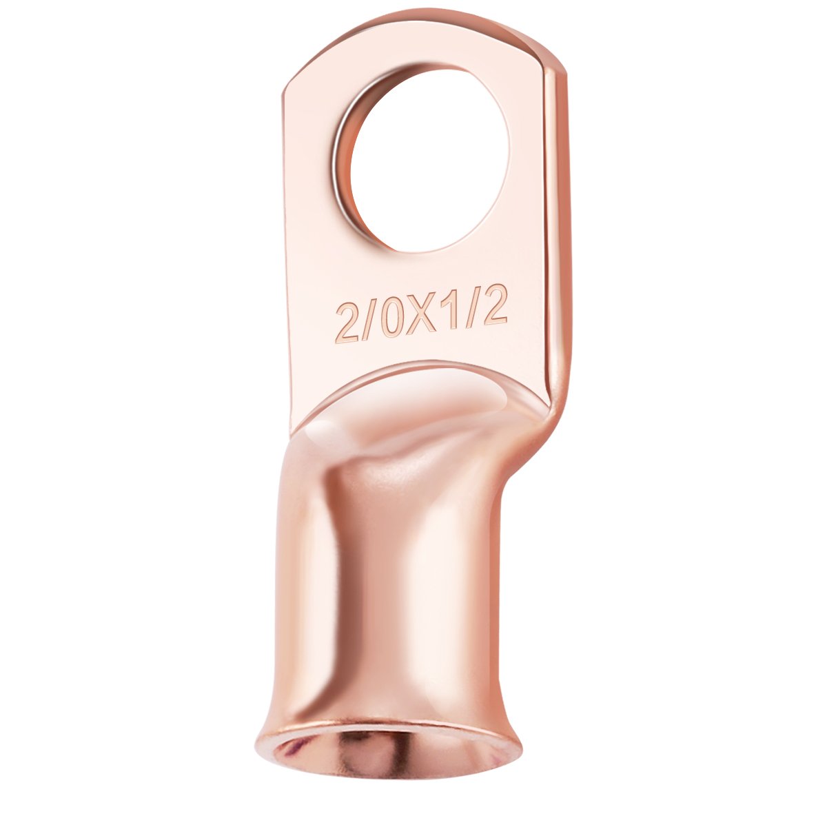 2/0 AWG*1/4 Pure copper AWG crimp tubular wire ring terminal lugs,Battery cable ends connectors AWG COPPER TUBE TERMINALS
