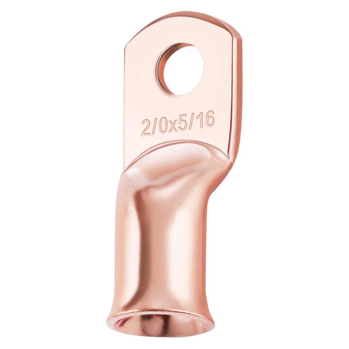 2/0 AWG*1/4 Pure copper AWG crimp tubular wire ring terminal lugs,Battery cable ends connectors AWG COPPER TUBE TERMINALS