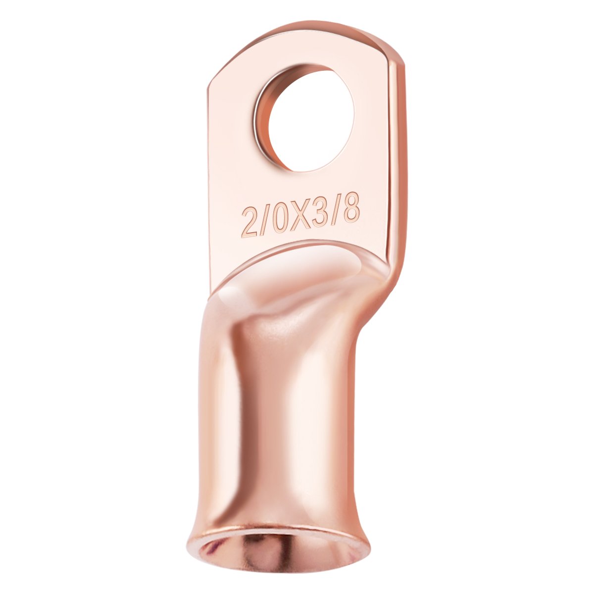2/0 AWG*1/4 Pure copper AWG crimp tubular wire ring terminal lugs,Battery cable ends connectors AWG COPPER TUBE TERMINALS