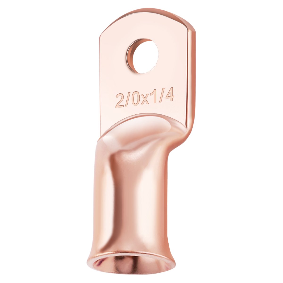 2/0 AWG*1/4 Pure copper AWG crimp tubular wire ring terminal lugs,Battery cable ends connectors AWG COPPER TUBE TERMINALS