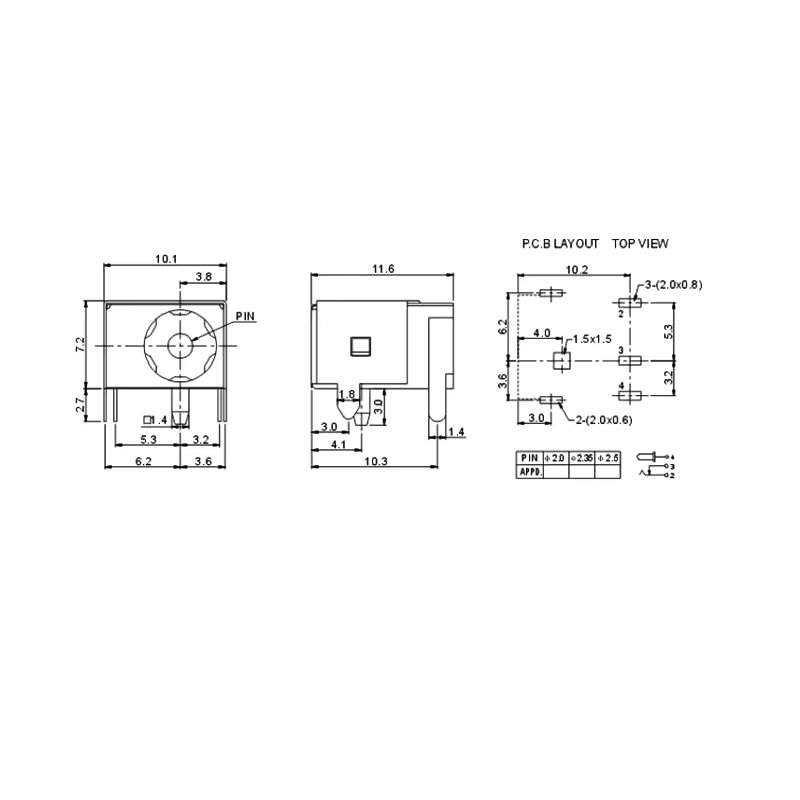 DC Power Socket DC-044A 5.5x2.5MM 5Pin DC Female Connector USE For Notebook